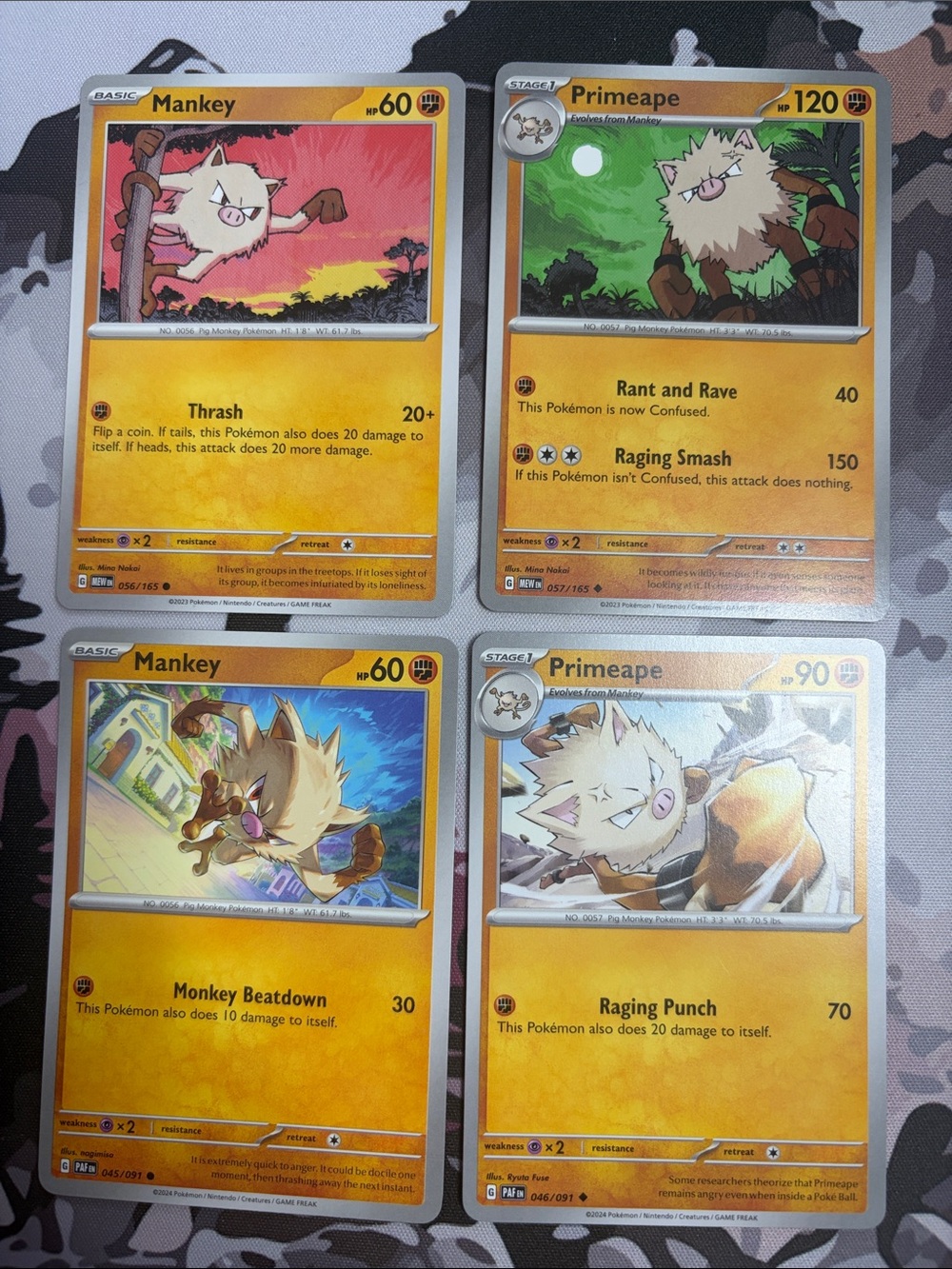 Mankey & Primeape Collection Lot | 4 Pokémon Cards | ✨5/$25✨